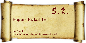 Seper Katalin névjegykártya